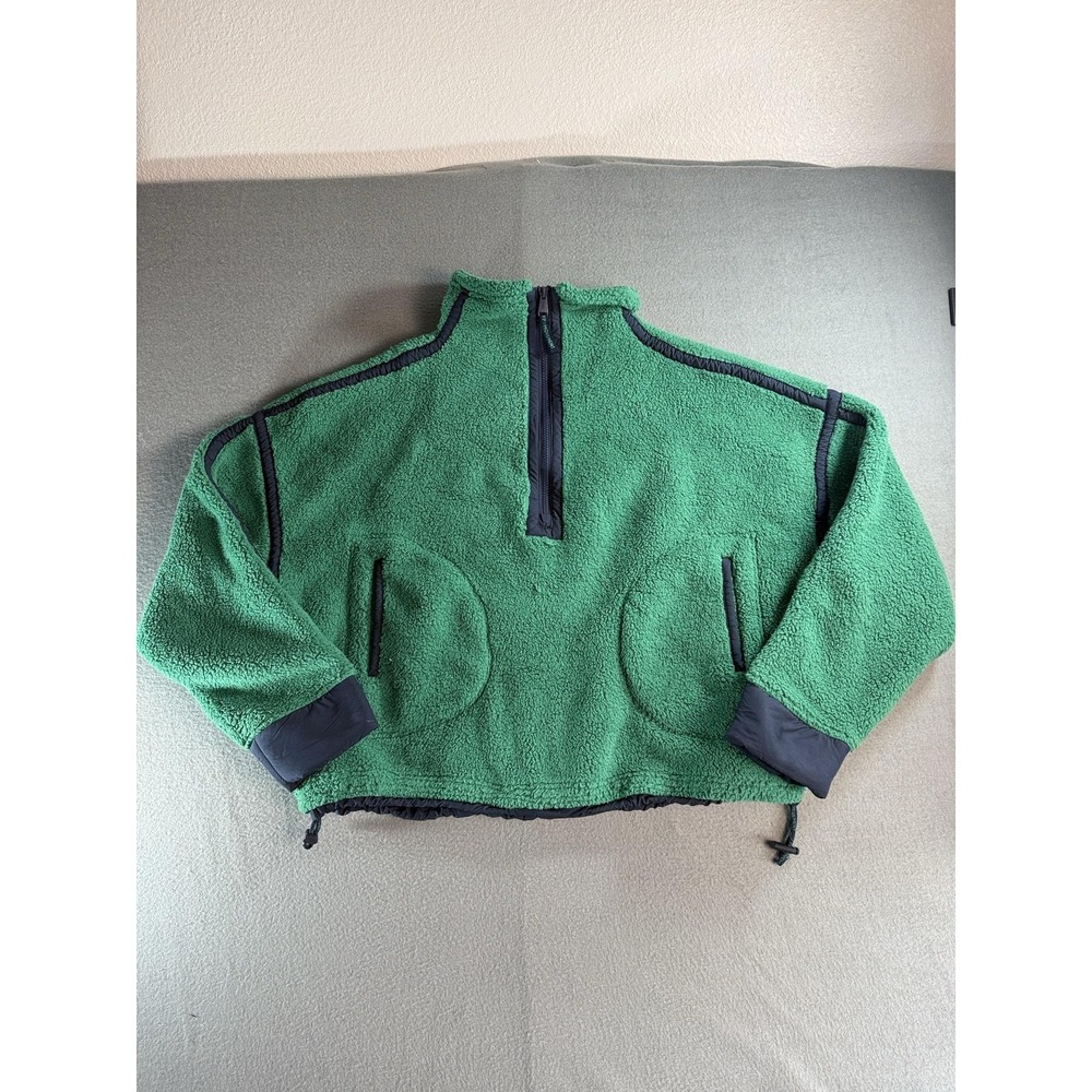 Free People FP Movement Hit The Slopes Sherpa Fleece Jacket Green Womens L